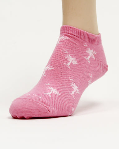 Palmetto ladies pink footie sock
