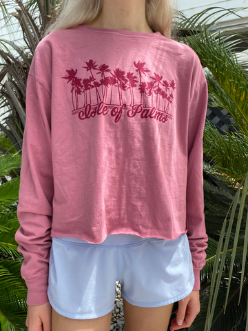 Long Sleeve Pink Palm T-Shirt
